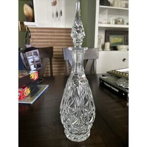 Princess House Frosted Medallions Lead Crystal 24% Decanter West Germany